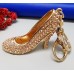 Chaveiro Dourado Sapato Scarpin com Cristais
