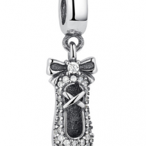 Charm Europeu Berloque Sapatilha Bailarina Com Cristais PND032