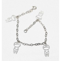 Pulseira de Prata Pingentes de Meninos 