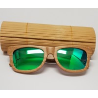 Óculos de Sol de Bambu Masculino Espelhado
