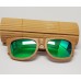 Óculos de Sol de Bambu Masculino Espelhado