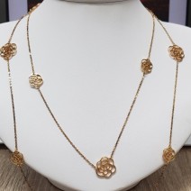 Maxi Colar Folheado a Ouro com Flores