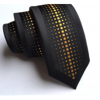 Gravata Slim Importada em Cetim Black com Textura