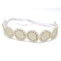 Headband Decorada Com Miçangas E Cristais - TII0486