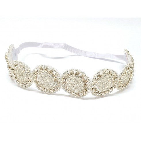 Headband Decorada Com Miçangas E Cristais - TII0486