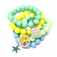 Conjunto De Pulseiras De Contas Coloridas Modelo Infantil