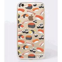 Capa de Silicone para iPhone com Sushis