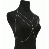 Body Chain com Correntes Prateadas