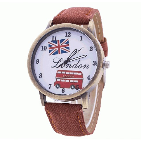 Relógio Estilo Vintage com Desenho London Flag