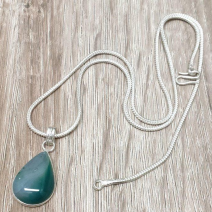 Colar Prata Com Bronze E Pedra Natural Ônix