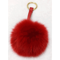 Chaveiro Pompom com Pelo de Coelho