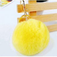 Chaveiro Pompom com Pelo de Coelho